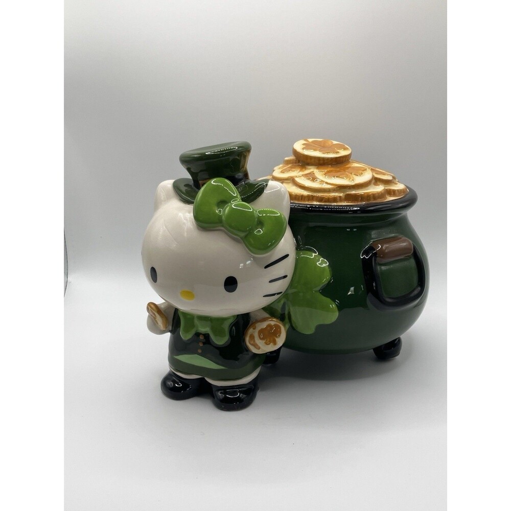 Blue Sky Clayworks Hello Kitty St Patricks Day Pot of Gold Figurine 24749